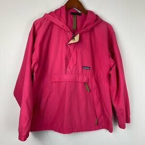 Patagonia Vintage 90s Pink Track Windbreaker Jacket Oversized Small